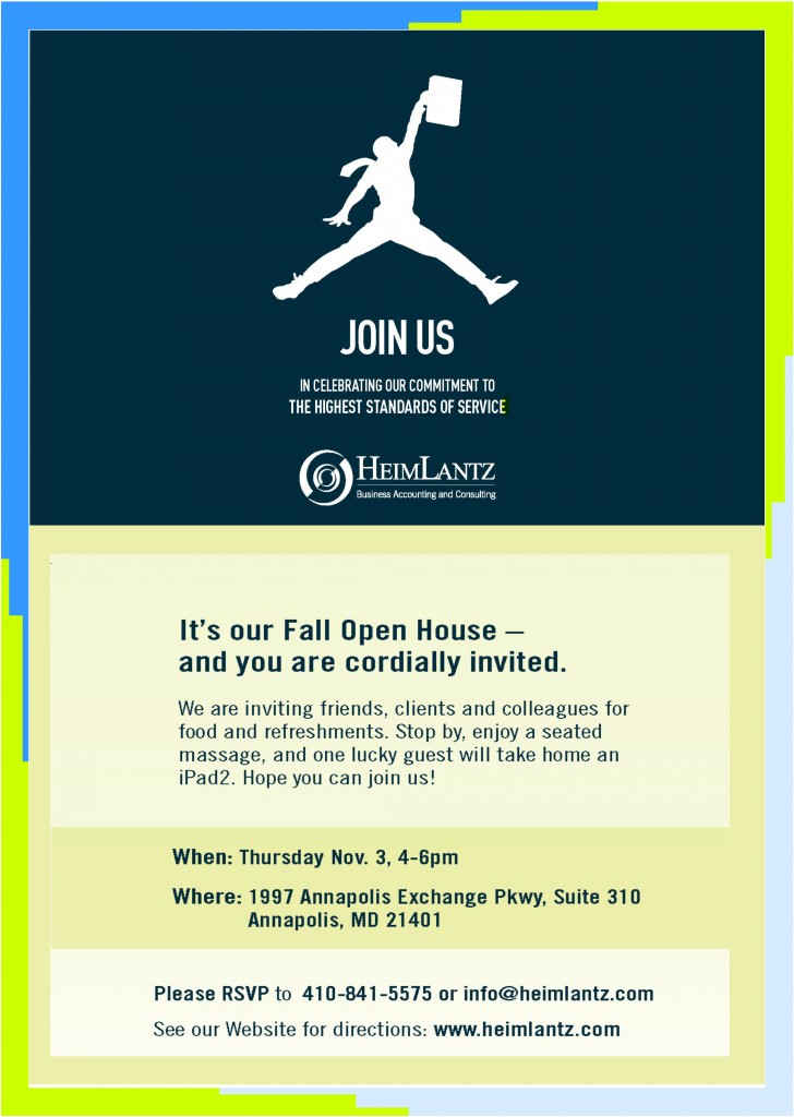 Flyer for Open House picture