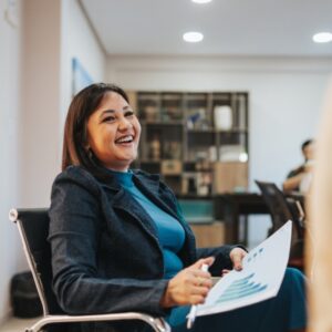 smiling Maryland woman pursuing accounting career like openings at HeimLantz